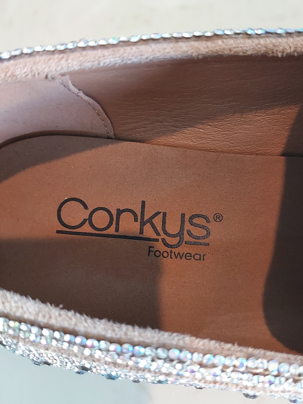 Corkys Rose Gold Sparkle Rhinestone Loafers - Picture 4 of 9